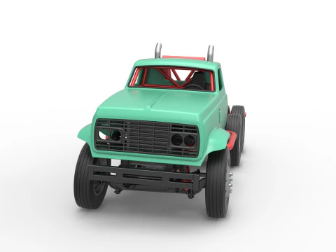 Vintage GATR Racing Semi truck Version 4 Scale 1 to 25 3D Print Model