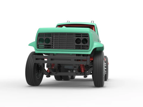 Vintage GATR Racing Semi truck Version 4 Scale 1 to 25 3D Print Model