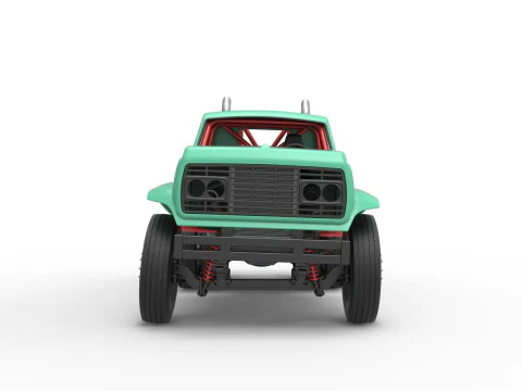 Vintage GATR Racing Semi truck Version 4 Scale 1 to 25 3D Print Model