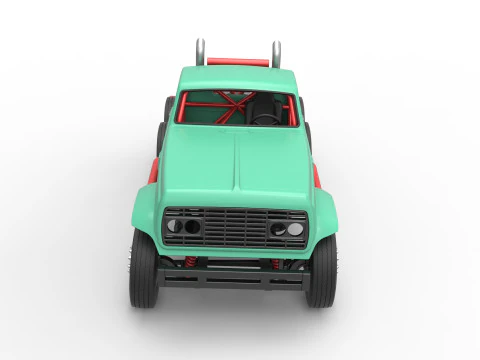 Vintage GATR Racing Semi truck Version 4 Scale 1 to 25 3D Print Model