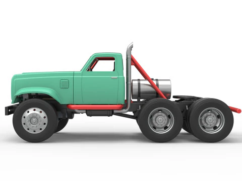 Vintage GATR Racing Semi truck Version 4 Scale 1 to 25 3D Print Model
