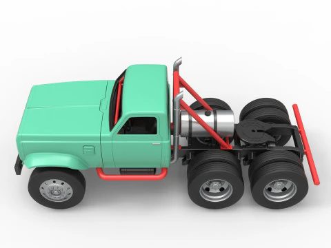 Vintage GATR Racing Semi truck Version 4 Scale 1 to 25 3D Print Model