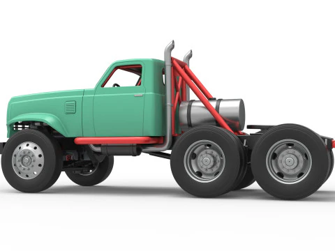 Vintage GATR Racing Semi truck Version 4 Scale 1 to 25 3D Print Model