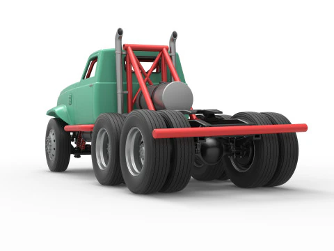 Vintage GATR Racing Semi truck Version 4 Scale 1 to 25 3D Print Model