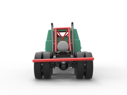 Vintage GATR Racing Semi truck Version 4 Scale 1 to 25 3Dプリントモデル
