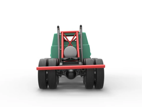 Vintage GATR Racing Semi truck Version 4 Scale 1 to 25 3D Print Model