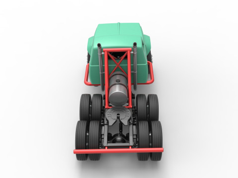 Vintage GATR Racing Semi truck Version 4 Scale 1 to 25 3Dプリントモデル