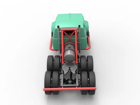 Vintage GATR Racing Semi truck Version 4 Scale 1 to 25 3D Print Model