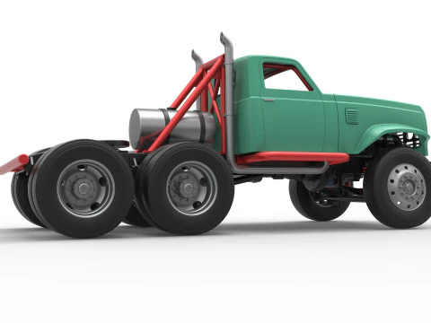 Vintage GATR Racing Semi truck Version 4 Scale 1 to 25 3D Print Model