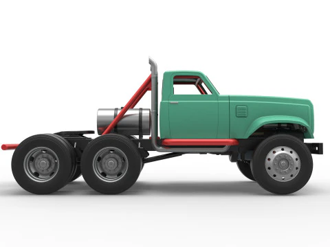 Vintage GATR Racing Semi truck Version 4 Scale 1 to 25 3D Print Model