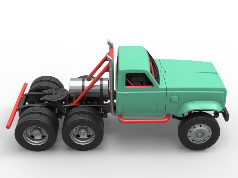 Vintage GATR Racing Semi truck Version 4 Scale 1 to 25 3Dプリントモデル