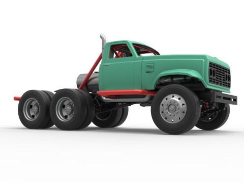 Vintage GATR Racing Semi truck Version 4 Scale 1 to 25 3Dプリントモデル