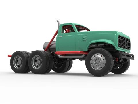 Vintage GATR Racing Semi truck Version 4 Scale 1 to 25 3D Print Model