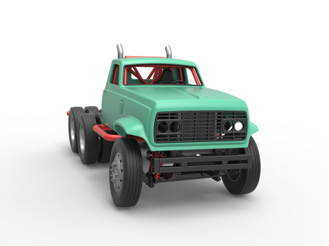 Vintage GATR Racing Semi truck Version 4 Scale 1 to 25 3Dプリントモデル