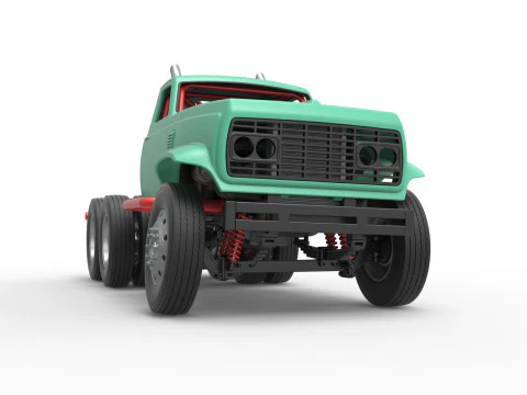 Vintage GATR Racing Semi truck Version 4 Scale 1 to 25 3D Print Model