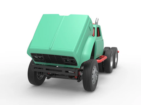 Vintage GATR Racing Semi truck Version 4 Scale 1 to 25 3D Print Model
