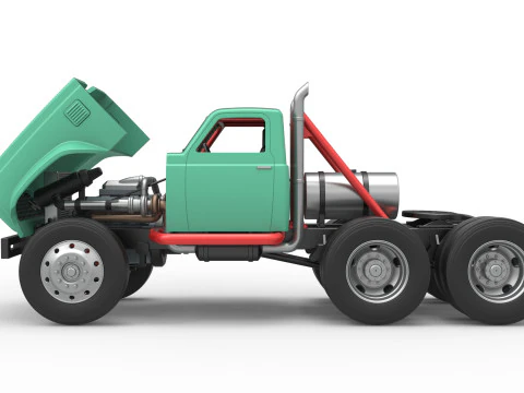 Vintage GATR Racing Semi truck Version 4 Scale 1 to 25 3D Print Model