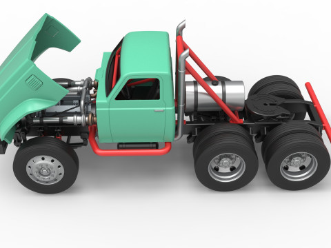 Vintage GATR Racing Semi truck Version 4 Scale 1 to 25 3Dプリントモデル