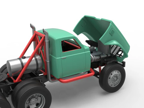 Vintage GATR Racing Semi truck Version 4 Scale 1 to 25 3D Print Model