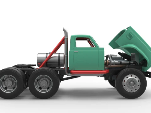 Vintage GATR Racing Semi truck Version 4 Scale 1 to 25 3D Print Model