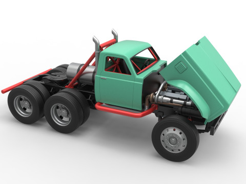 Vintage GATR Racing Semi truck Version 4 Scale 1 to 25 3Dプリントモデル