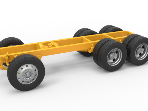 Chassis of Vintage GATR Racing Semi truck Version 4 Scale 1 to 25 3D-printmodel