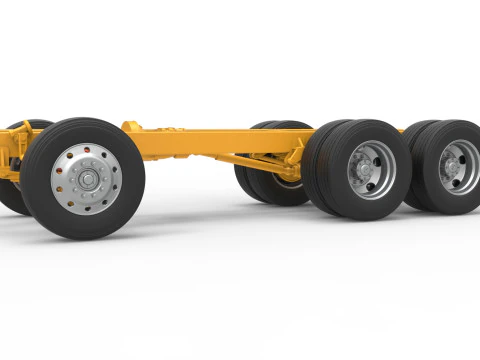 Chassis of Vintage GATR Racing Semi truck Version 4 Scale 1 to 25 3D Print Model