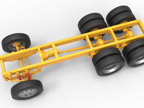 Chassis of Vintage GATR Racing Semi truck Version 4 Scale 1 to 25 Model do druku 3D
