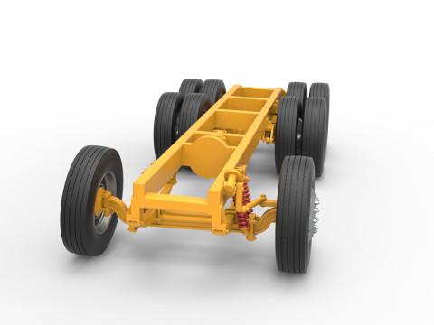 Chassis of Vintage GATR Racing Semi truck Version 4 Scale 1 to 25 Model do druku 3D