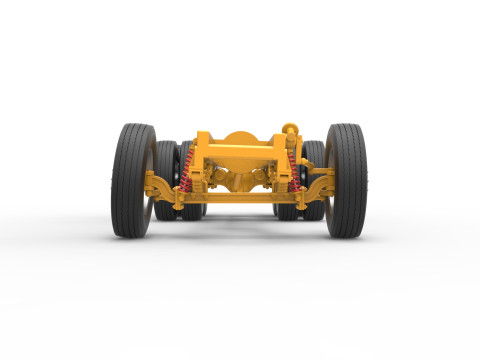 Chassis of Vintage GATR Racing Semi truck Version 4 Scale 1 to 25 Model do druku 3D