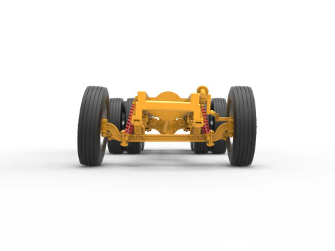 Chassis of Vintage GATR Racing Semi truck Version 4 Scale 1 to 25 3D Print Model