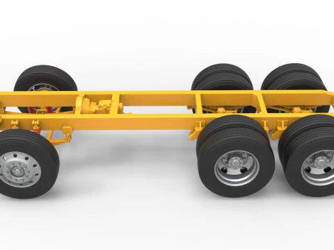 Chassis of Vintage GATR Racing Semi truck Version 4 Scale 1 to 25 3D Print Model