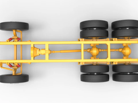 Chassis of Vintage GATR Racing Semi truck Version 4 Scale 1 to 25 3D Print Model