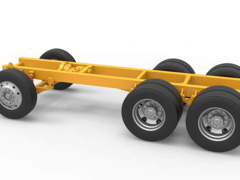 Chassis of Vintage GATR Racing Semi truck Version 4 Scale 1 to 25 Model do druku 3D
