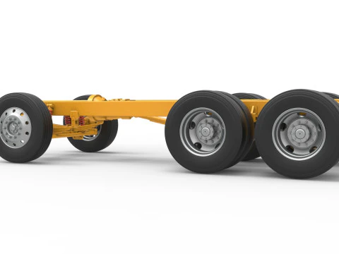 Chassis of Vintage GATR Racing Semi truck Version 4 Scale 1 to 25 3D Print Model