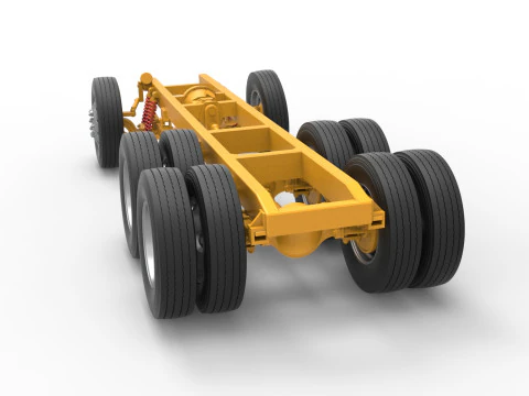 Chassis of Vintage GATR Racing Semi truck Version 4 Scale 1 to 25 3D Print Model