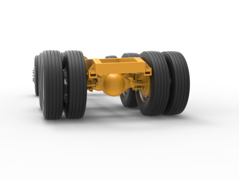Chassis of Vintage GATR Racing Semi truck Version 4 Scale 1 to 25 Model do druku 3D