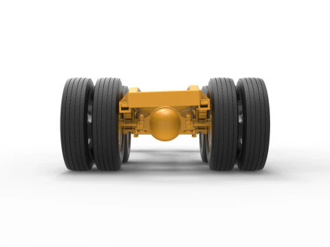 Chassis of Vintage GATR Racing Semi truck Version 4 Scale 1 to 25 3D Print Model