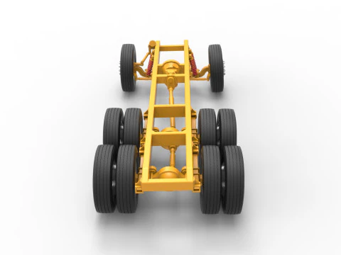 Chassis of Vintage GATR Racing Semi truck Version 4 Scale 1 to 25 3D Print Model