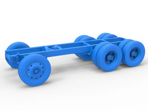 Chassis of Vintage GATR Racing Semi truck Version 4 Scale 1 to 25 3D Print Model