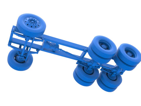 Chassis of Vintage GATR Racing Semi truck Version 4 Scale 1 to 25 3D Print Model