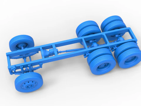 Chassis of Vintage GATR Racing Semi truck Version 4 Scale 1 to 25 3D Print Model