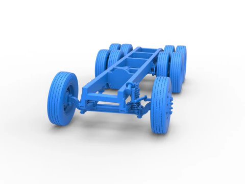 Chassis of Vintage GATR Racing Semi truck Version 4 Scale 1 to 25 3D Print Model