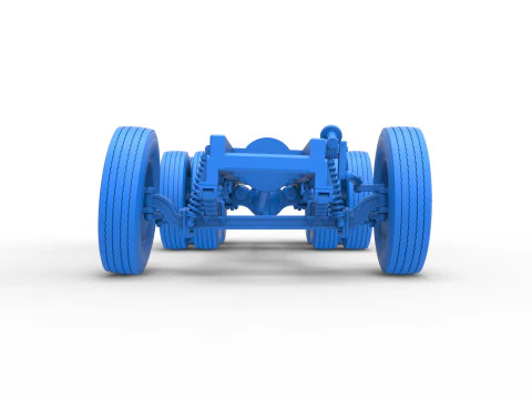 Chassis of Vintage GATR Racing Semi truck Version 4 Scale 1 to 25 3D Print Model