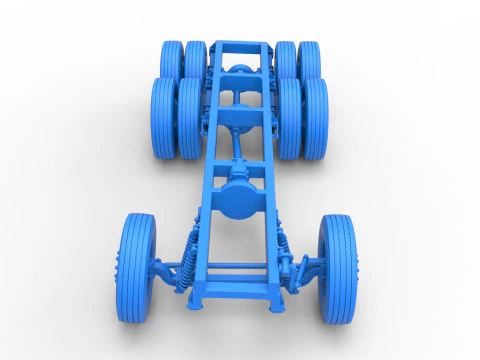 Chassis of Vintage GATR Racing Semi truck Version 4 Scale 1 to 25 3D Print Model