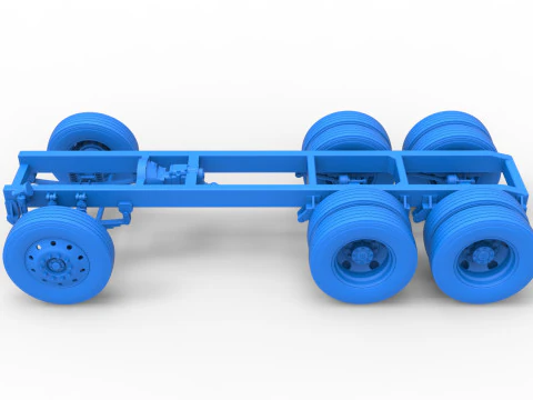 Chassis of Vintage GATR Racing Semi truck Version 4 Scale 1 to 25 3D Print Model