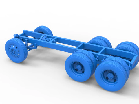 Chassis of Vintage GATR Racing Semi truck Version 4 Scale 1 to 25 3D Print Model
