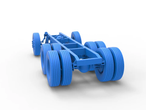 Chassis of Vintage GATR Racing Semi truck Version 4 Scale 1 to 25 3D Print Model