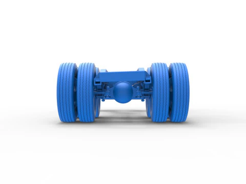 Chassis of Vintage GATR Racing Semi truck Version 4 Scale 1 to 25 3D Print Model