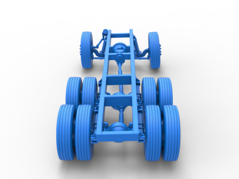 Chassis of Vintage GATR Racing Semi truck Version 4 Scale 1 to 25 Model do druku 3D